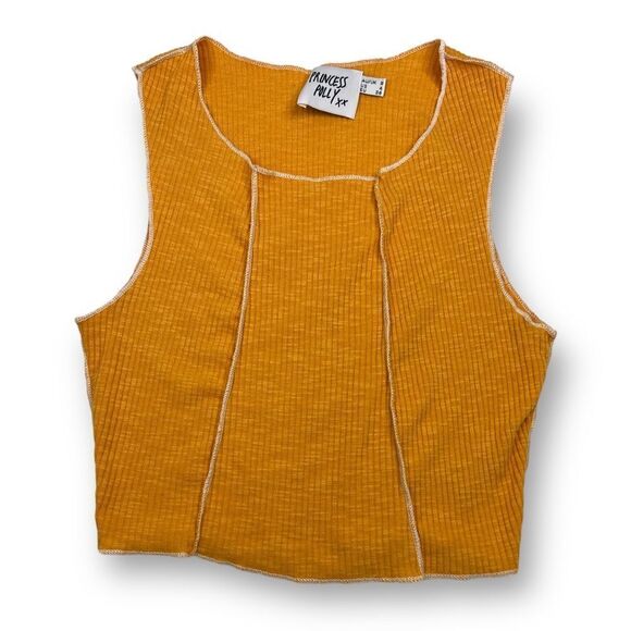 Princess Polly Ribbed Crop Top Size 4 - Picture 1 of 5